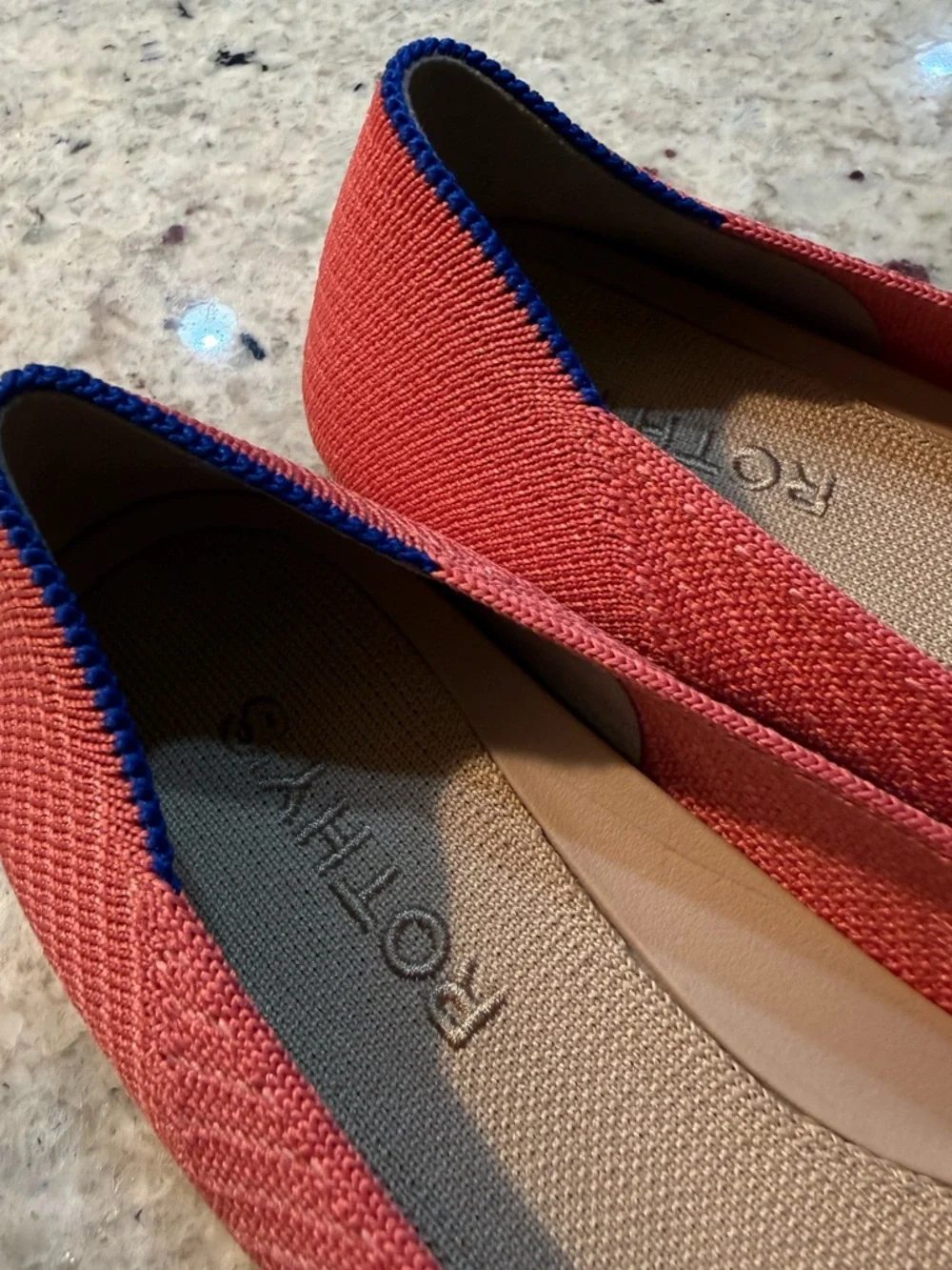 New! ROTHY’S Almond Loafer Ruby Grapefruit Twill Size 8